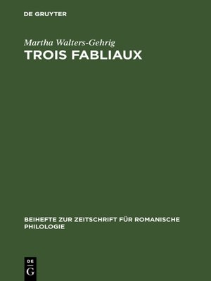 cover image of Trois fabliaux